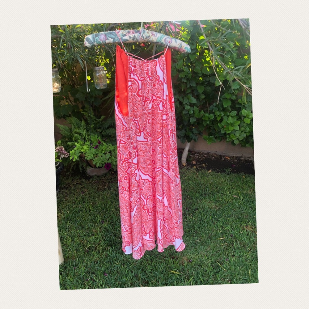 Michael Kors Halter Dress NWOT Orange & White